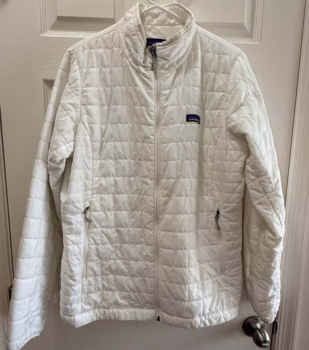 Patagonia Nano Puff Jacket Size XL W's White Full Zip Quilted Puffer